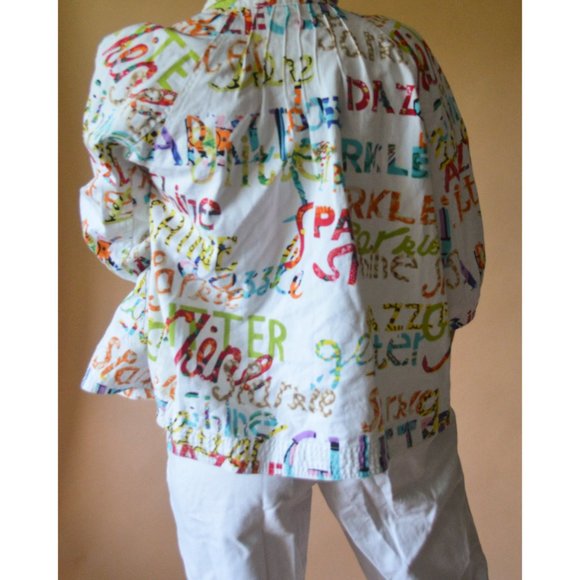 90s Vintage Text-Collage Denim Jacket - Picture 3 of 3